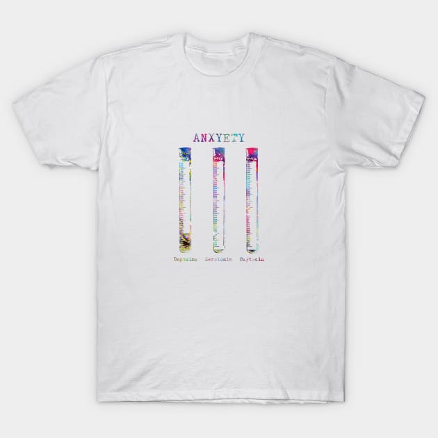 Vial Test Tube Anxiety T-Shirt by erzebeth